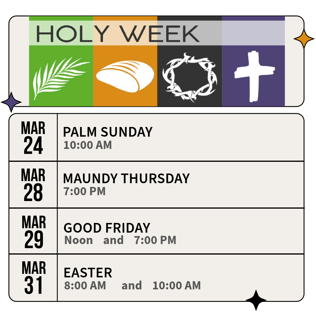 Holy Week 2024 Schedule
